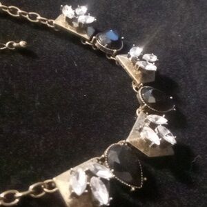 Lia Sophia Rhinestone Collar Necklace Gold and Black Necklace. 20+ 2 In Long